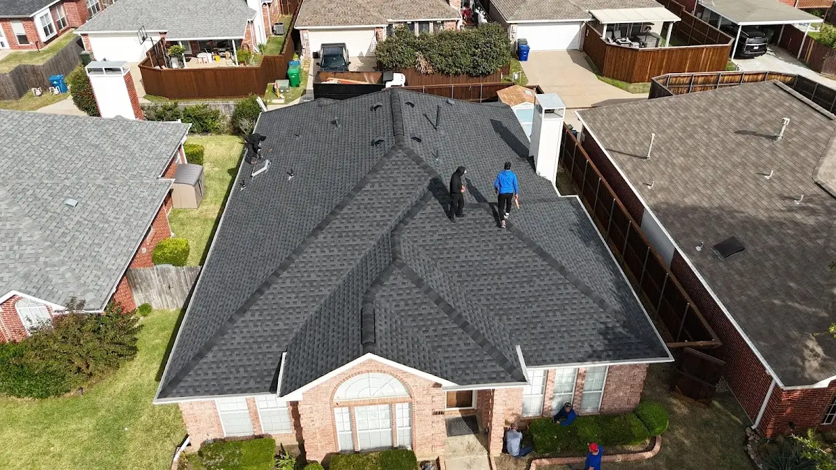 Slate & Tile Roof Repair work in progress on a Alamo Heights property